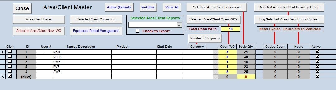 ZUD, MS Access CMMS app for Maintaining Equip, Inventory ,PM/Repair Work Orders
