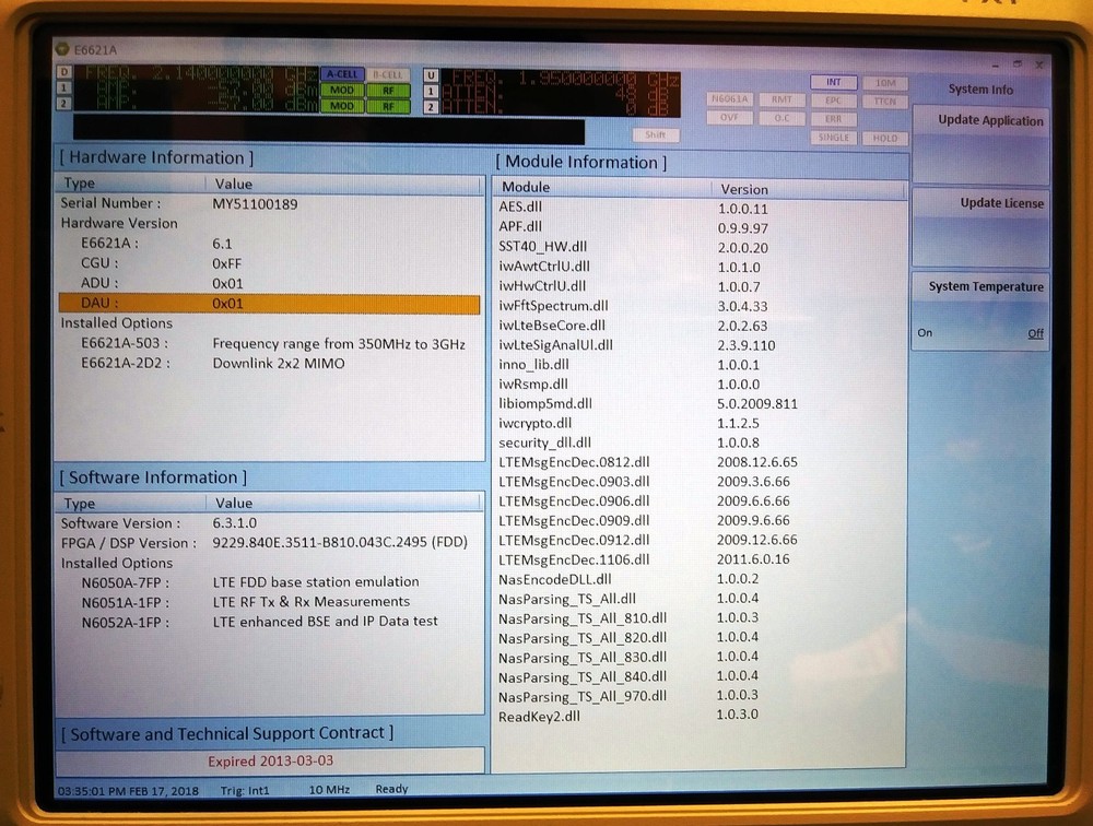 Agilent E6621A PXT Wireless Communication Test Set Options E6621A-503 E6621a-2D2