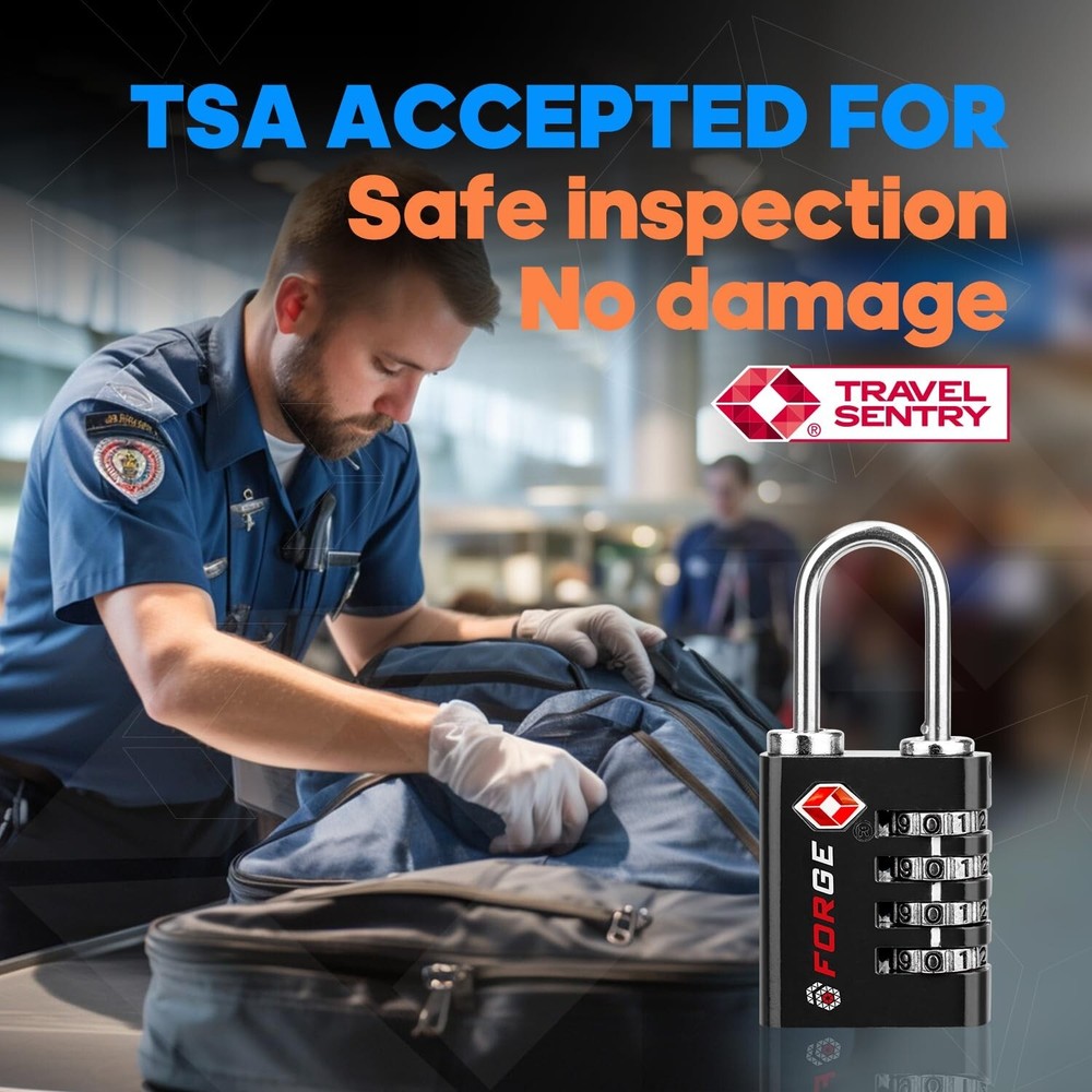 Forge Dual-Opening: Key or Combination Access Lock, TSA Approved Locks for Lu...