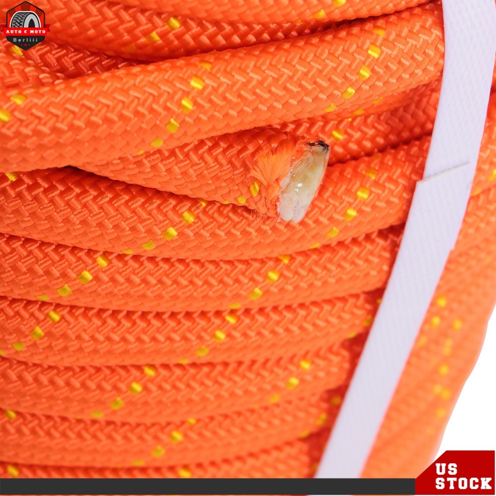 1/2"×125' Double Braid Nylon/Polyester Arborist Rope Pulling Rigging Line Orange