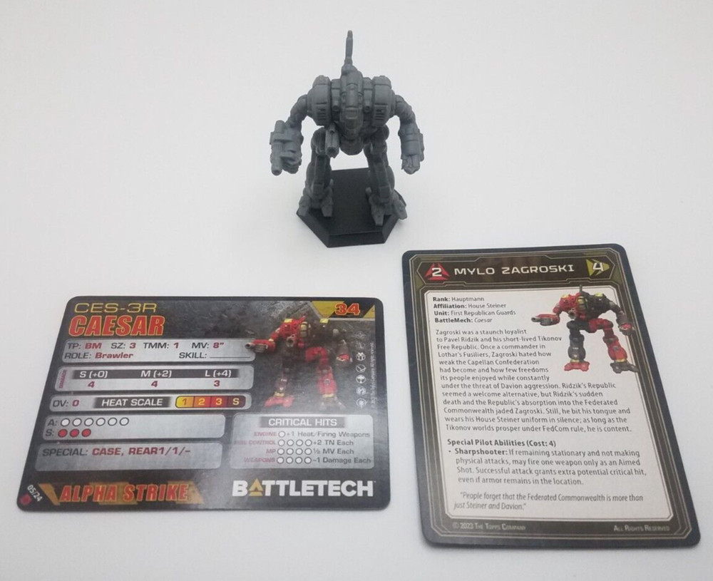 Battletech Mercenaries - Caesar *Mech & Cards*