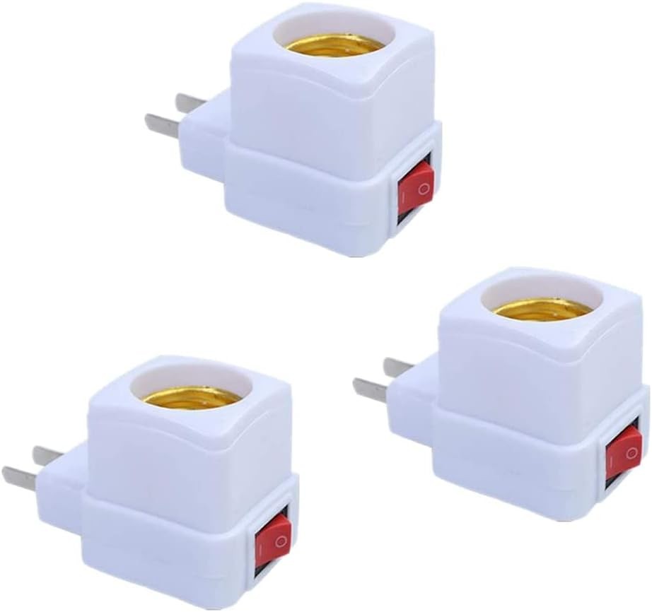 E26/E27 Socket Extension Adapter With Switch - Plug-in Light Bulb Socket...