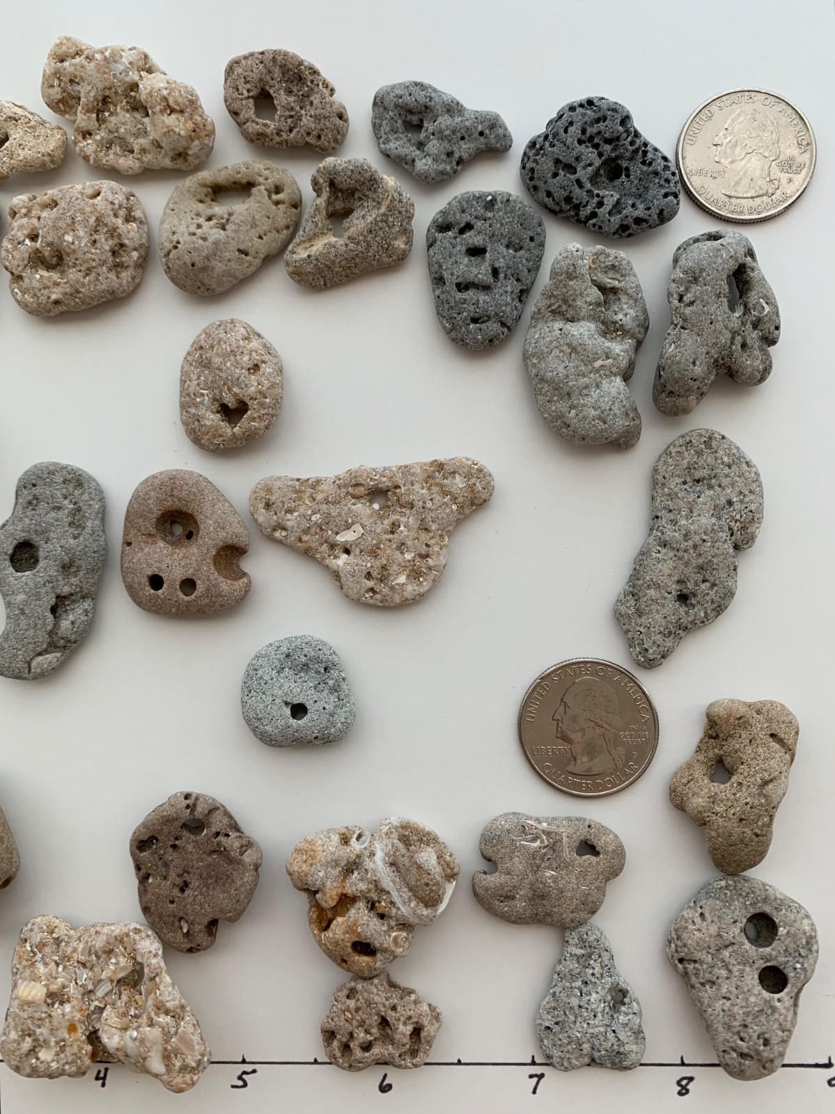 35 Adder Holey Beach Rocks Hag Stones Fairy Lucky Wish Magic Natural 1" #B2 US❤️