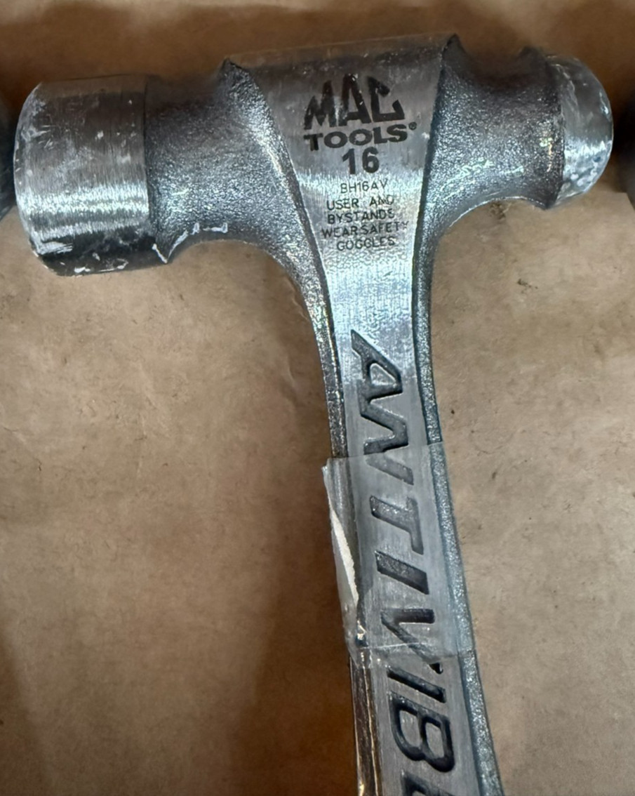 MAC TOOLS SET OF 4 BALL PEEN ANTIVIBE HAMMERS 24,16,12 & 3