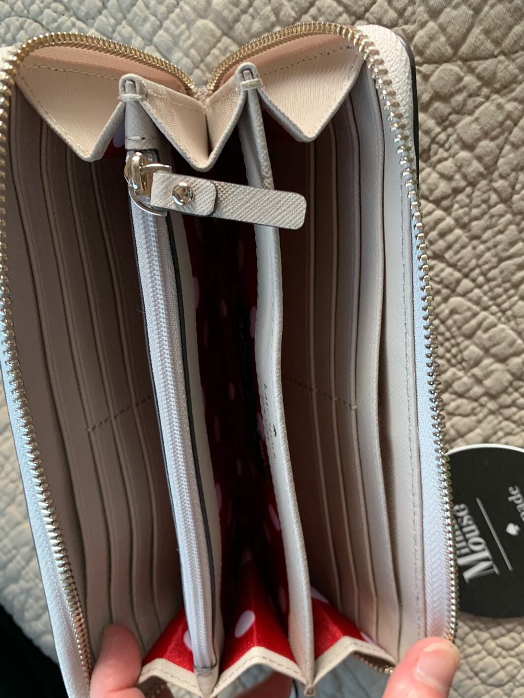 KATE SPADE DISNEY MINNIE MOUSE LACEY ZIP AROUND SAFFIANO LEATHER WALLET NWT $229