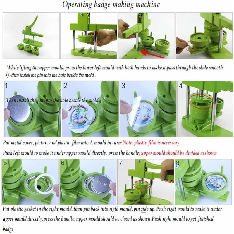 Button Badge Maker Machine kit 37mm (1-1/2 inch) DIY Pin Button Maker Press