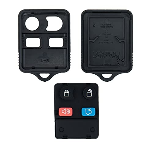 Keyless2Go Replacement for New Shell Case and 4 Button Pad for Remote Key Fob