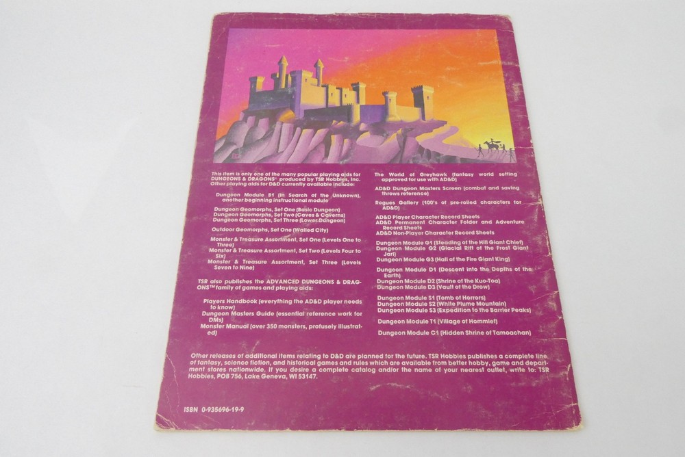 D&D B2 Keep on the Borderlands TSR 1980 Basic Set Module 9034 Complete w/ Map
