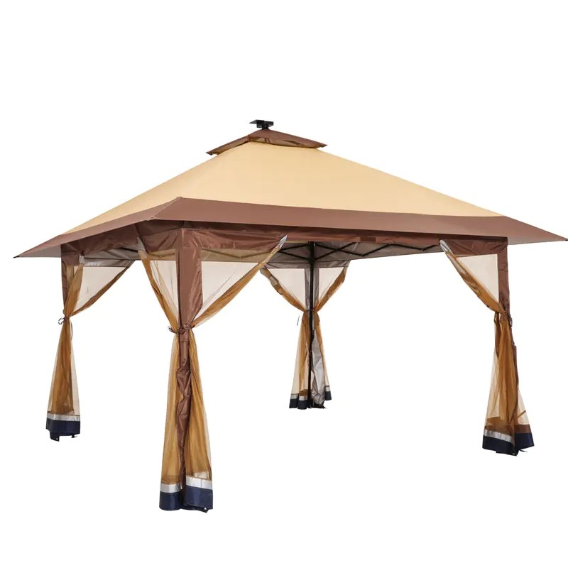 2 Tier 13x13FT Gazebo Replacement Top Canopy Cover for Outdoor BBQ Grill Shelter