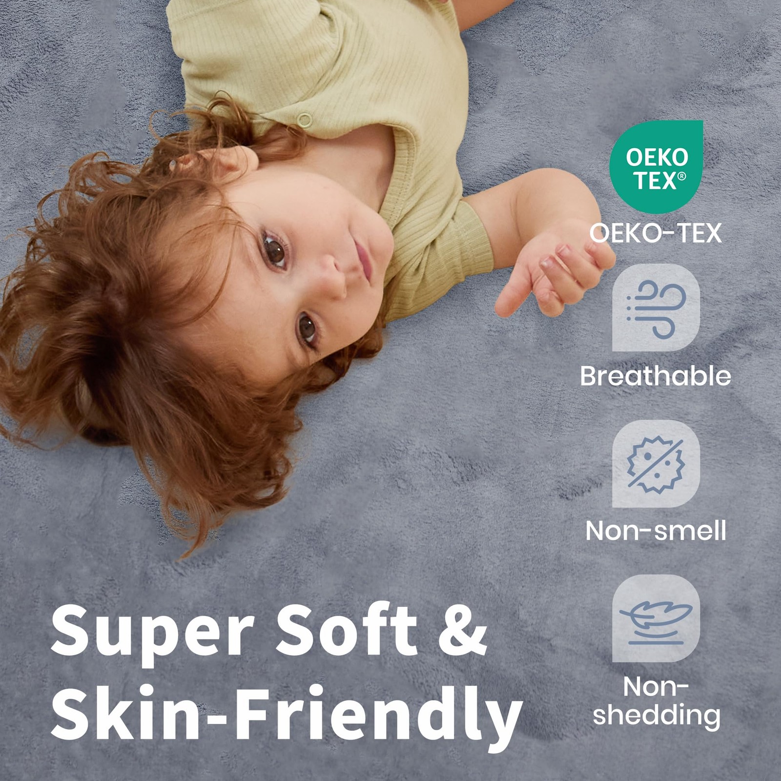 59x79 1.2" Thick Large Memory Foam Baby Play Mat Non Slip Newborn Play Carpet