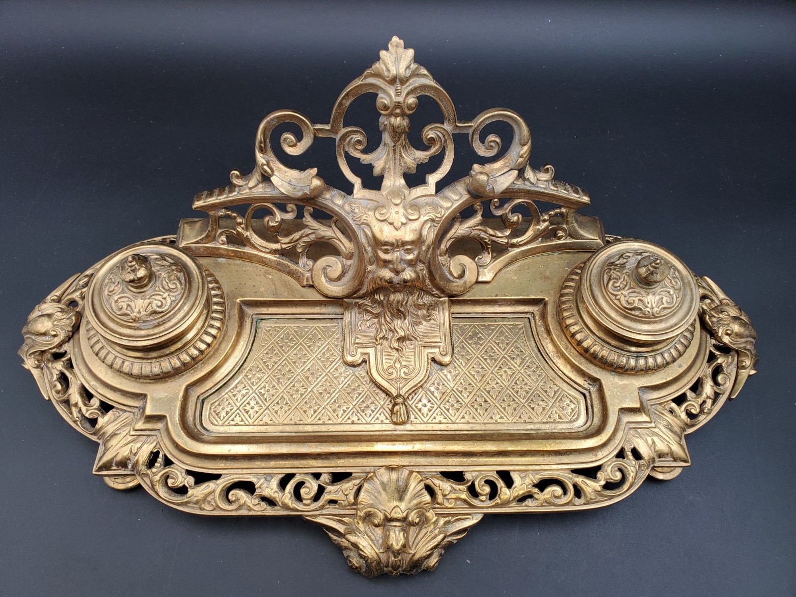 Napoleon III Gilt Bronze Inkwell, 19th Century