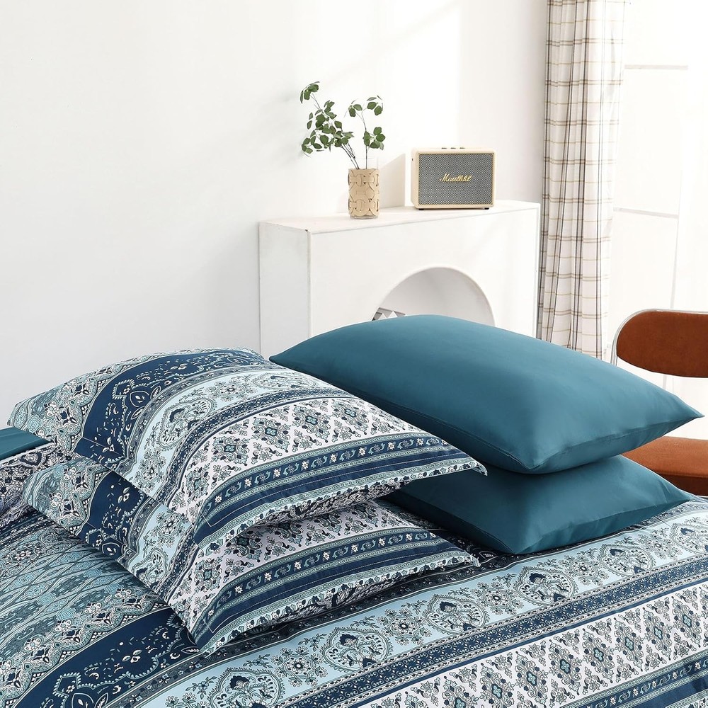 Blue Down Comforter Set (8-Piece)