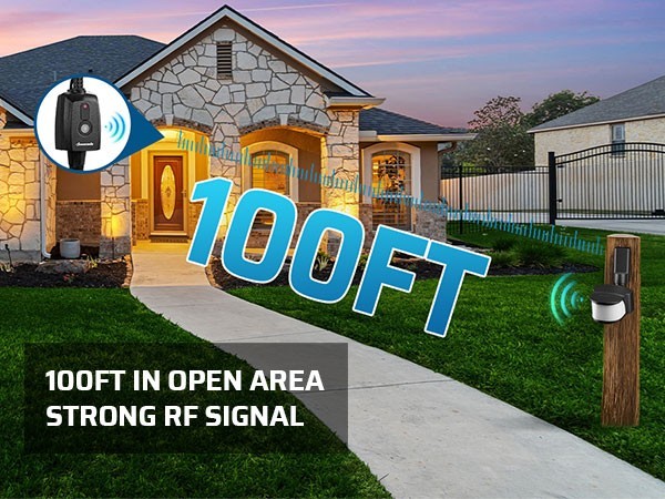 DEWENWILS Motion Sensor Light Switch Outdoor Wireless 100FT Remote 50FT Detect