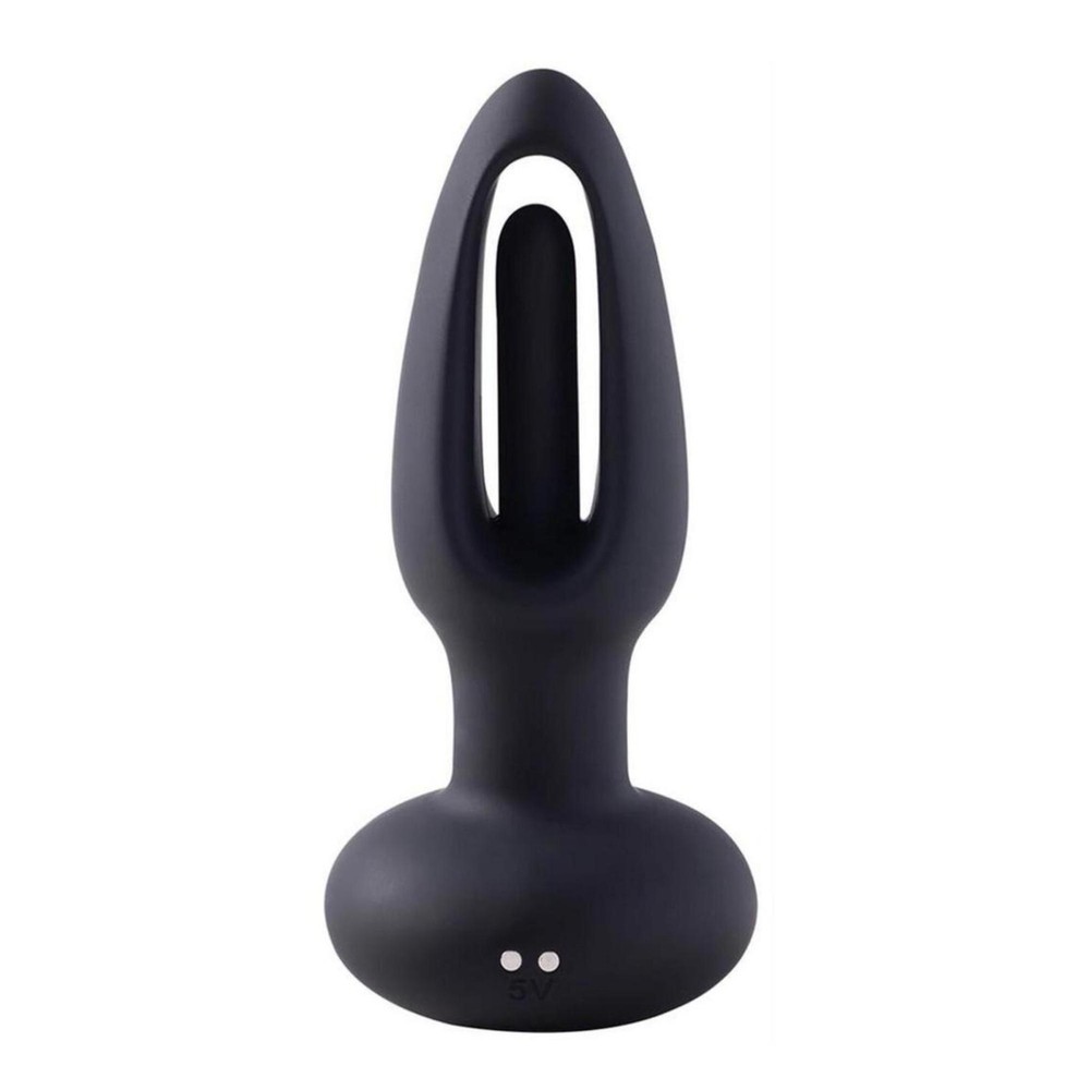 Snuggy Flapping Anal Plug Vibrator Black