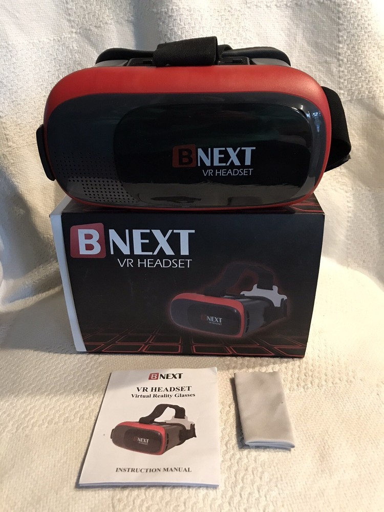 BNEXT VR Headset - Universal Virtual Reality Goggles - iPhone & Android Red EUC