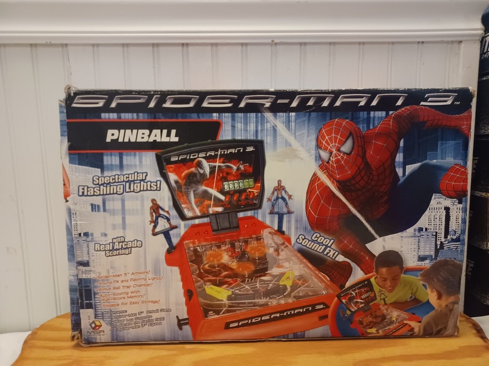 Marvel SPIDER-MAN 3 Table-Top Pinball Machine Complete with Box Used Tested