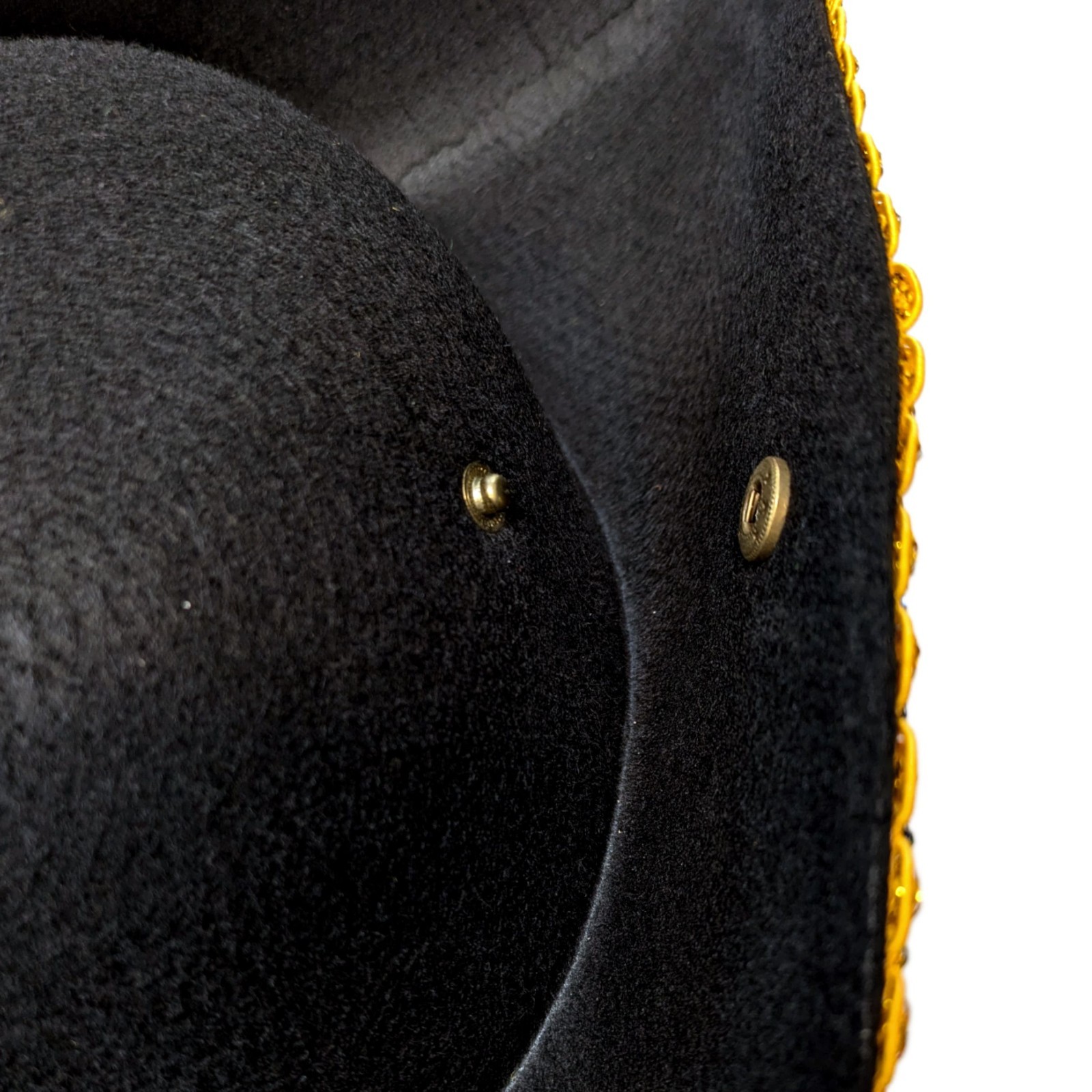 BLACK PIRATE HAT Tricorn with Gold Lace Costume Theater Cosplay (Adult Size)