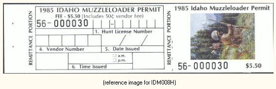 D2K Idaho Muzzle-Loading 1985 $5.50 with info tab