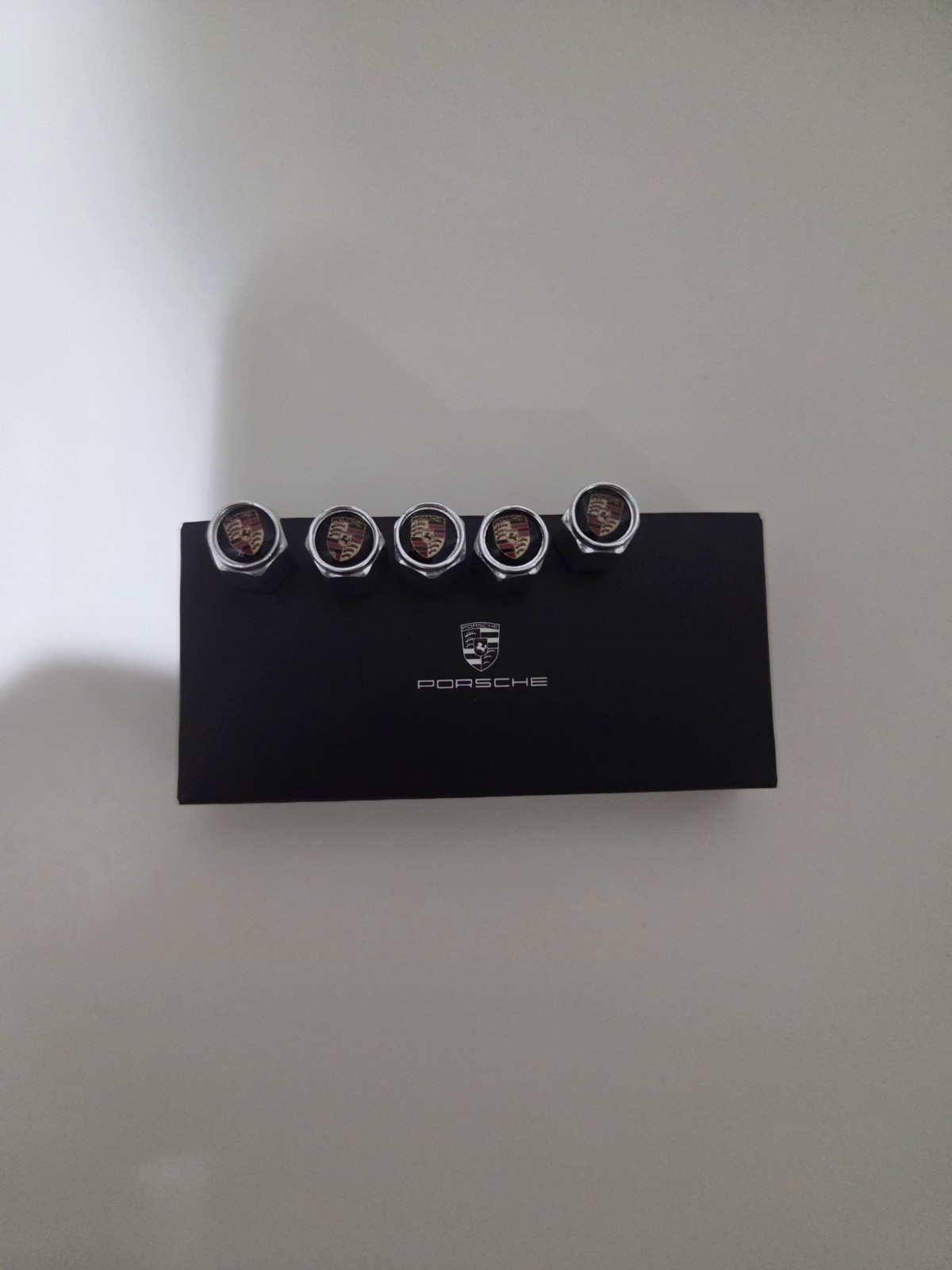 Universal Fits Porsche Tire Air Valve Stem Caps Cover for Cars 5 Count W/box