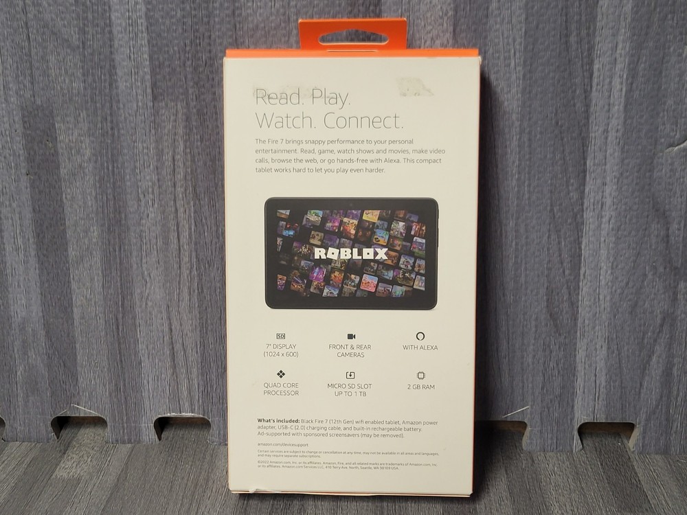 ⭐⭐⭐⭐⭐ **Empty Box** Amazon Fire 7 (12th Gen) 16GB Tablet Box w/ Insert Booklet