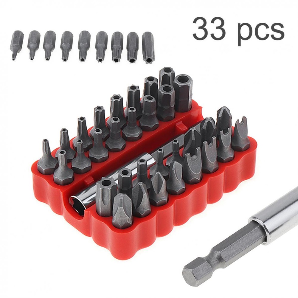 33xTamper Proof Security Torq Hex Star Spanner Tri Wing Screwdriver Torx Bit Set