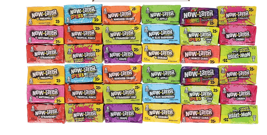 Now & Later Assorted Fruit Candy - 10 Assorted Fruit Flavors - 60 pieces