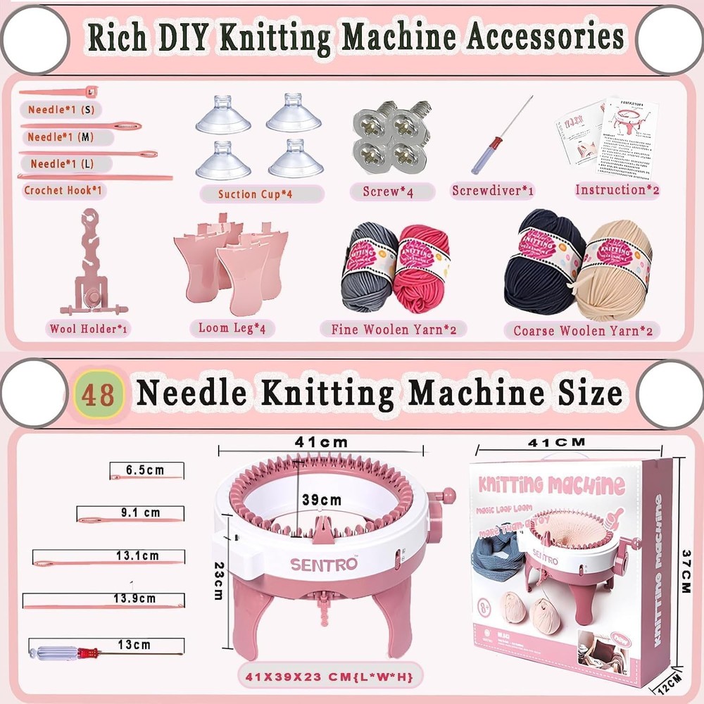 48 Knitting Machine, 48 Needles Knitting Machine with Row Counter