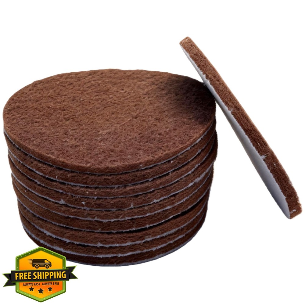 10 Pack 6" Brown Scrubber Pads 120 Grit Hoop Loop Conditioning Discs