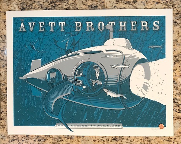 Avett Brothers Orange Beach Alabama 2012 Poster S/N Edition of 100 Ultra Rare