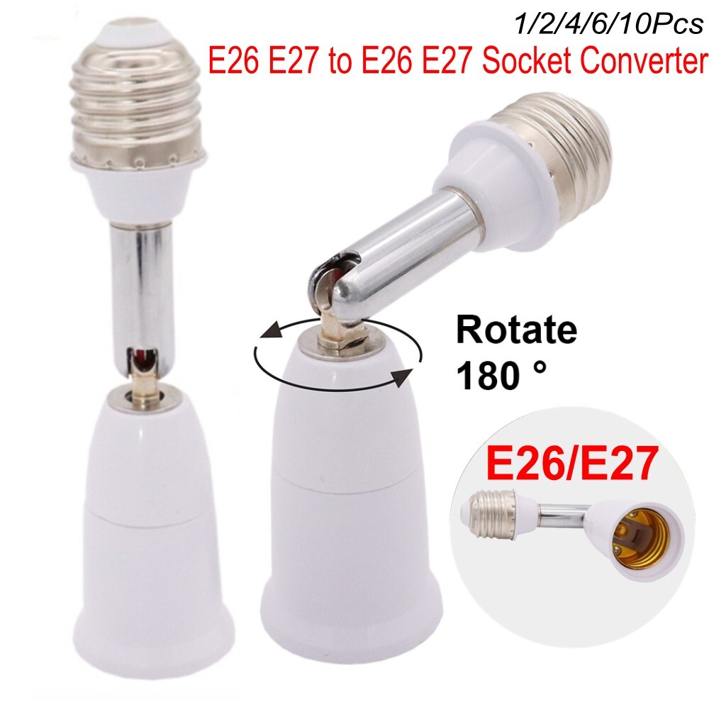 E26 E27 to E26 E27 Light Bulb Socket Converter Adjustable Lamp Extender Holder