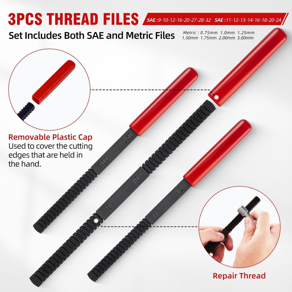 AKM 61Pcs Thread Restorer Kit,Rethread Repair Tool