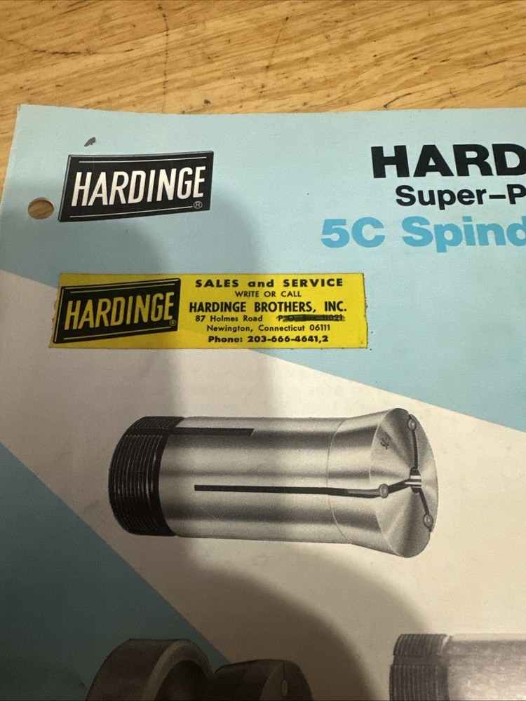 Hardinge Super Precision 5c Spindle Tooling Holder Catalog