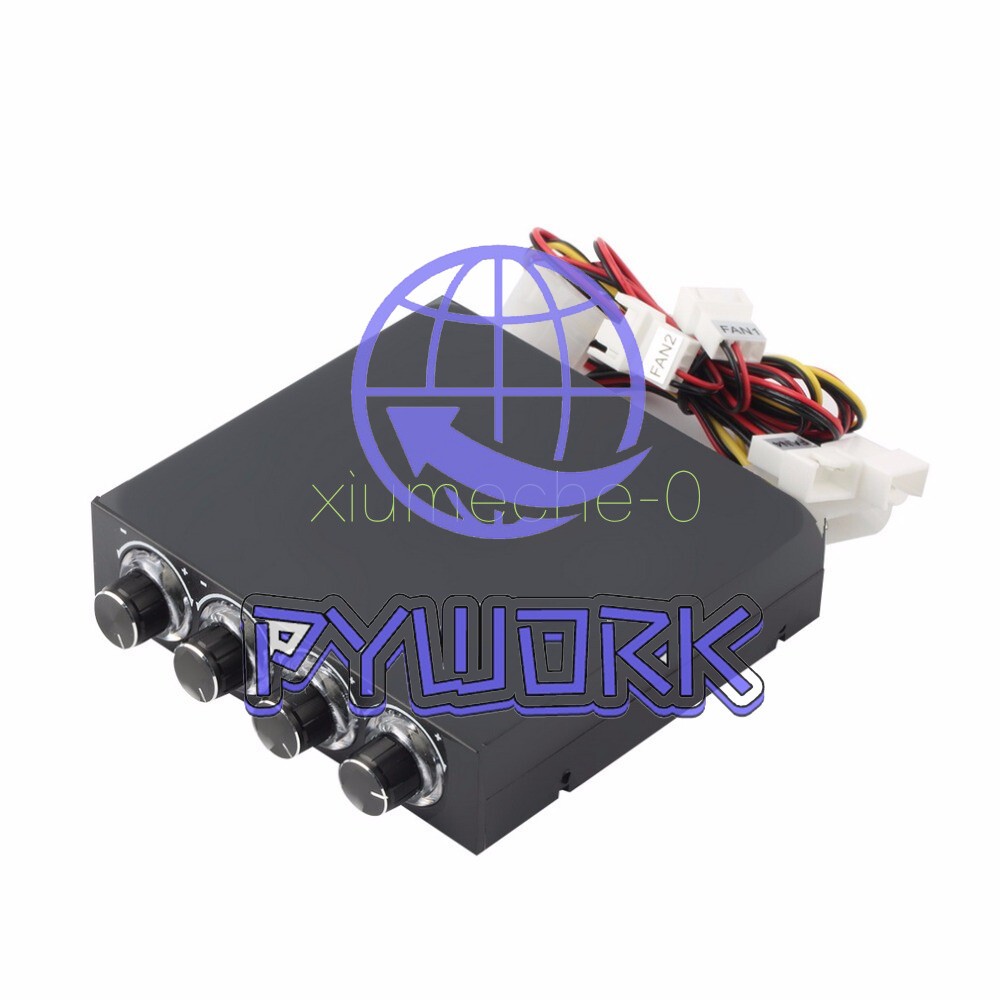 3.5" PC HDD CPU 4 Channel Fan Speed Controller Control Led Cooling Front Panel