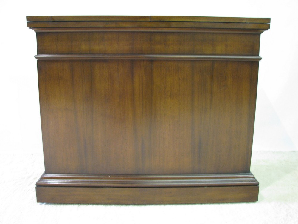 Karges Louis XVI Style Server With Dramatic Patterned Walnut Veneers & Flip Top