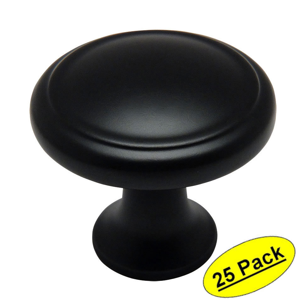 *25 Pack* Cosmas Cabinet Hardware Flat / Matte Black Knobs #5982FB