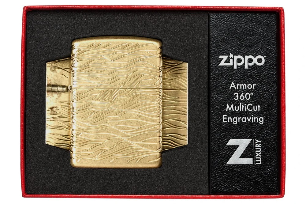 Zippo Armor Tumbled Brass Multicut 46273