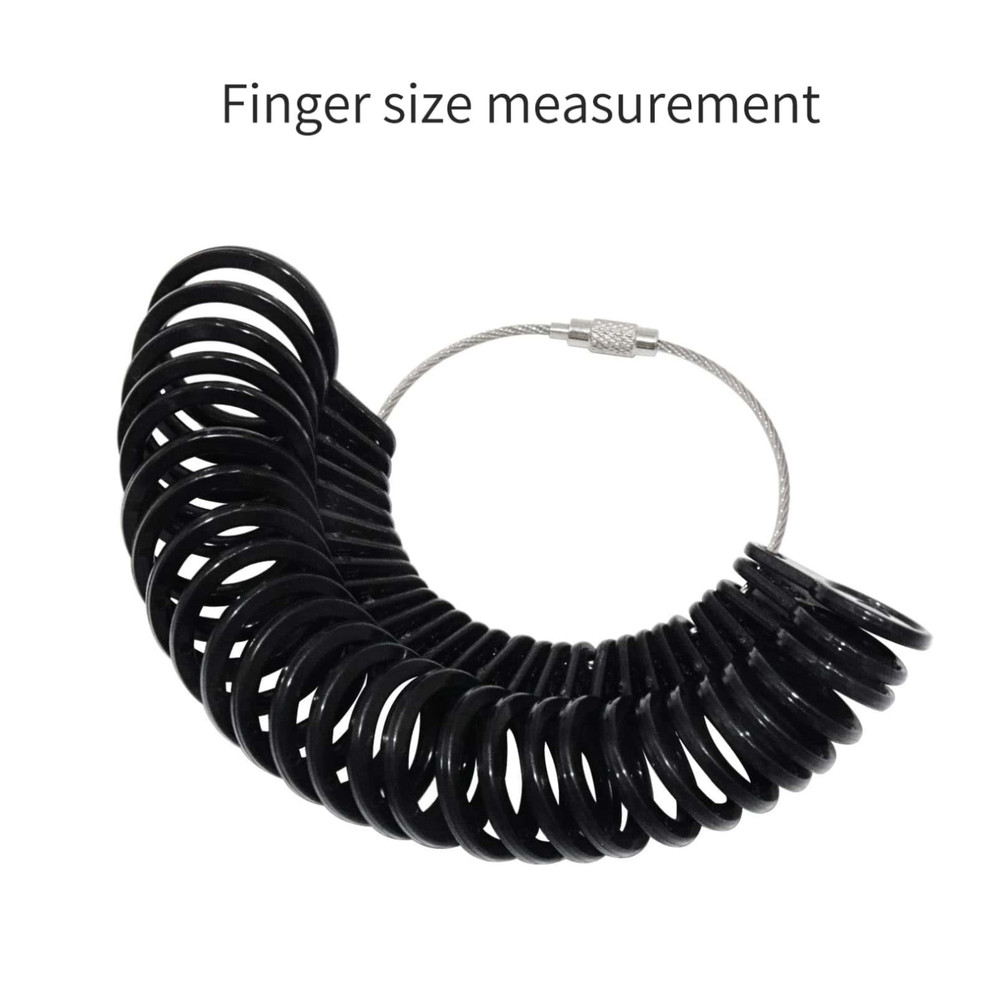 Ring Sizer Tools Adjustable Plastic Finger Measuring Gauge Accurate Sizes Kit