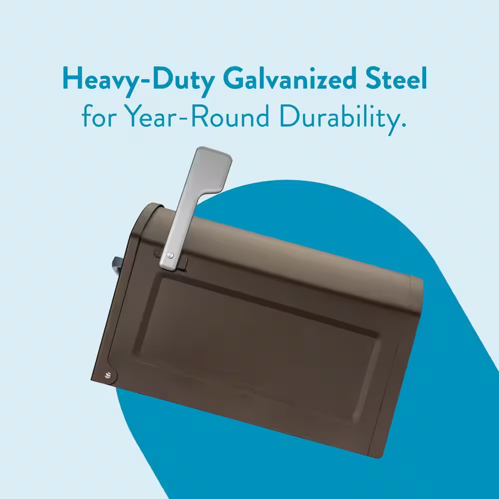 Centennial Rubbed Bronze, Extra Large, Steel, Post Mount Mailbox with Silver ...