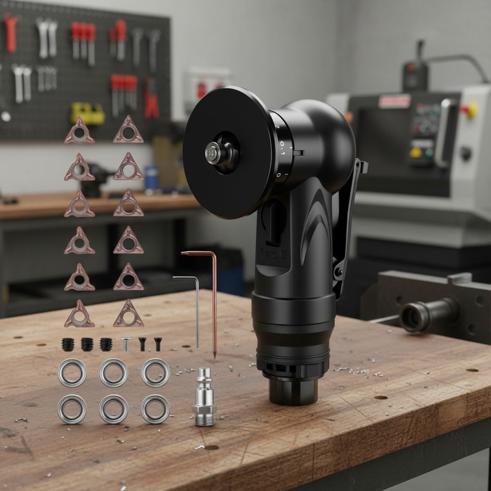 Professional Pneumatic Chamfering Tool with 12 Blades for Precise Edge Finishing