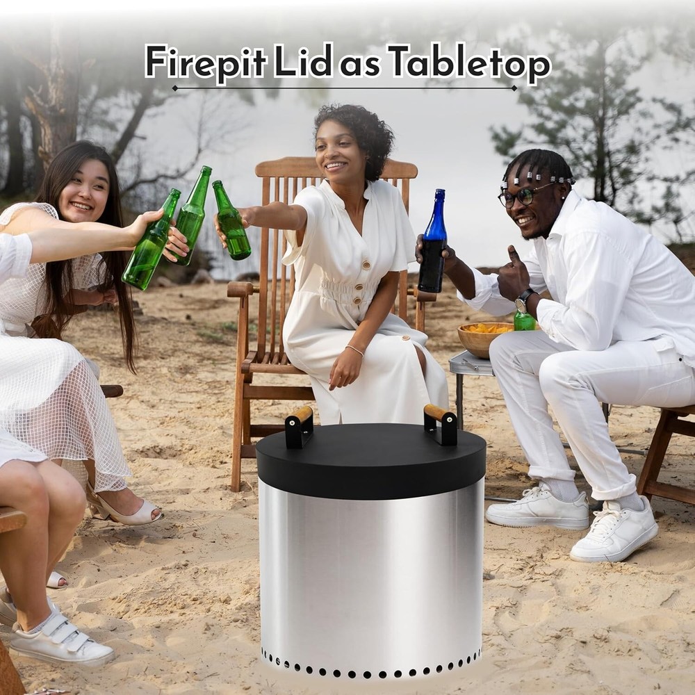 FEBTECH 15.5 inch Round Firepit Lid - Compatible with 15" Smokeless Fire Pits