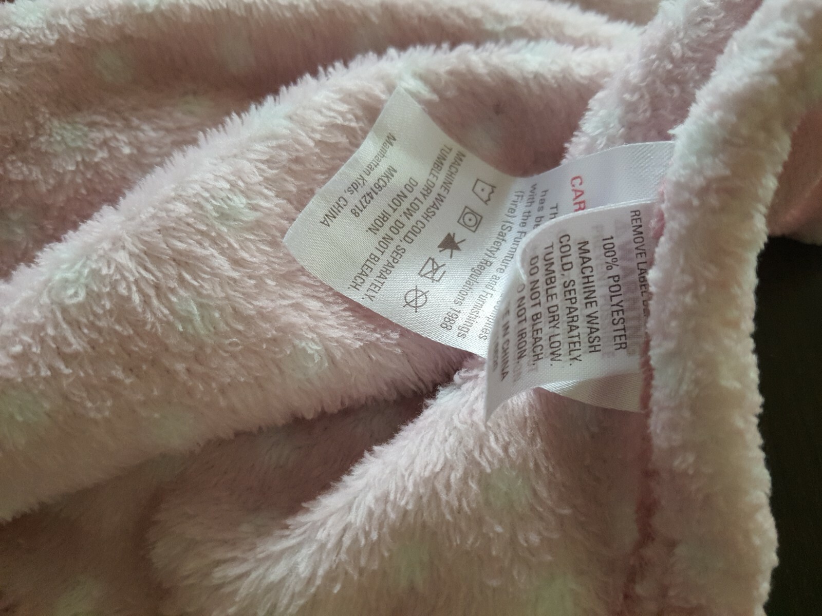 Pink polka dot Security Blanket Lovey RN 118620 manhattan kids baby luxe 30"×36"