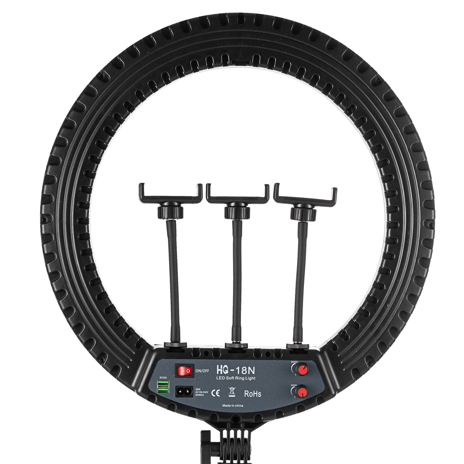 18" LED Ring Light Kit With Stand Dimmable 6000K For Makeup Phone Camera Youtube