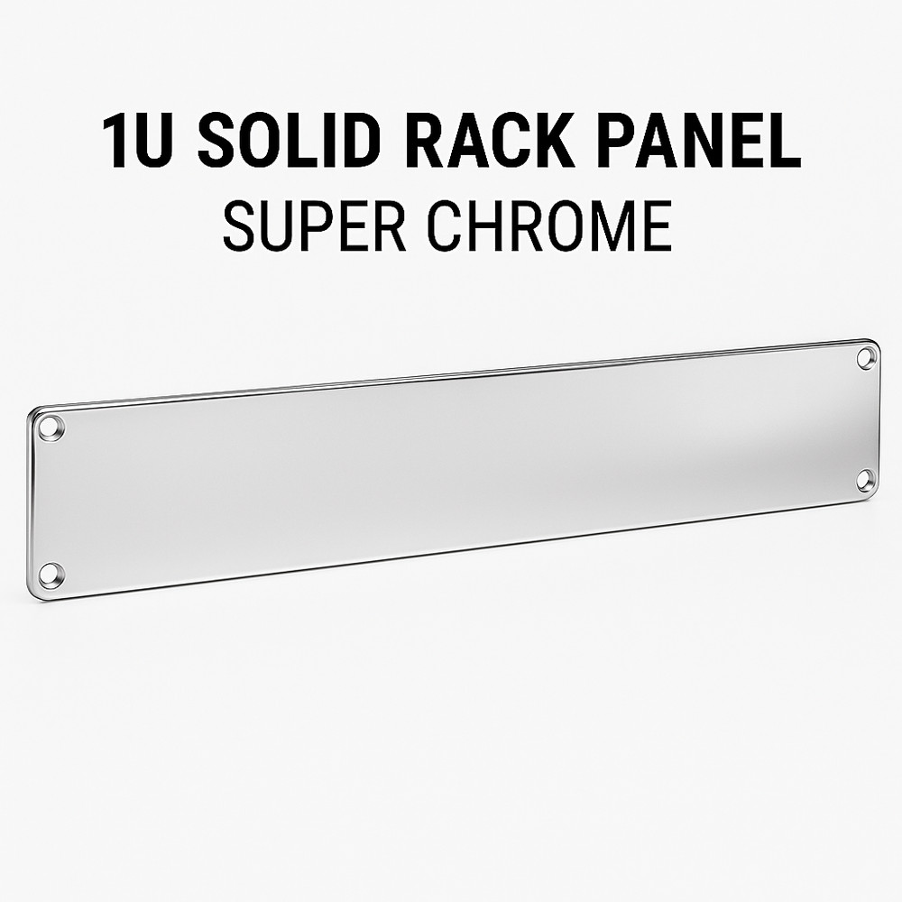 1U Solid Rack Panel – Metallic Super Chrome – 19” Steel Cover