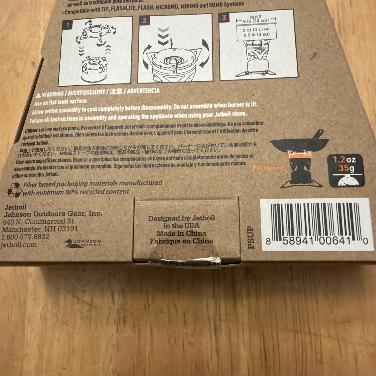 Jetboil Stainless Steel Pot Support Hiking Cooking Camping Stove Pans Burner