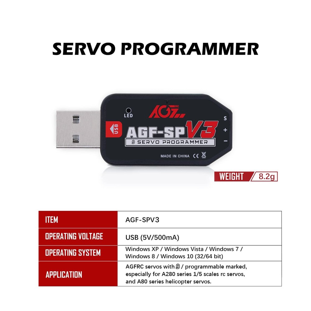 AGFRC USB Servo Programmer Card for AGFRC Servos with Programmable MarkedAGF-...