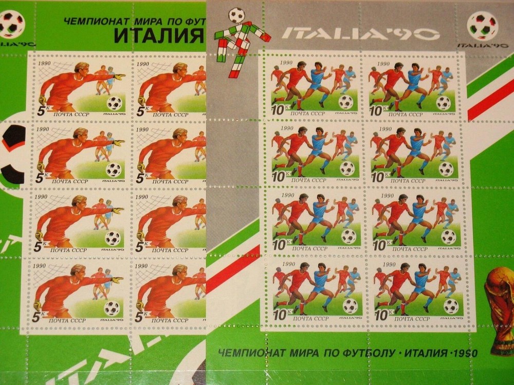 Russia Soviet Union 1990 Klb 6088-89 MS 5895-96 Soccer World Cup Italy Soccer **