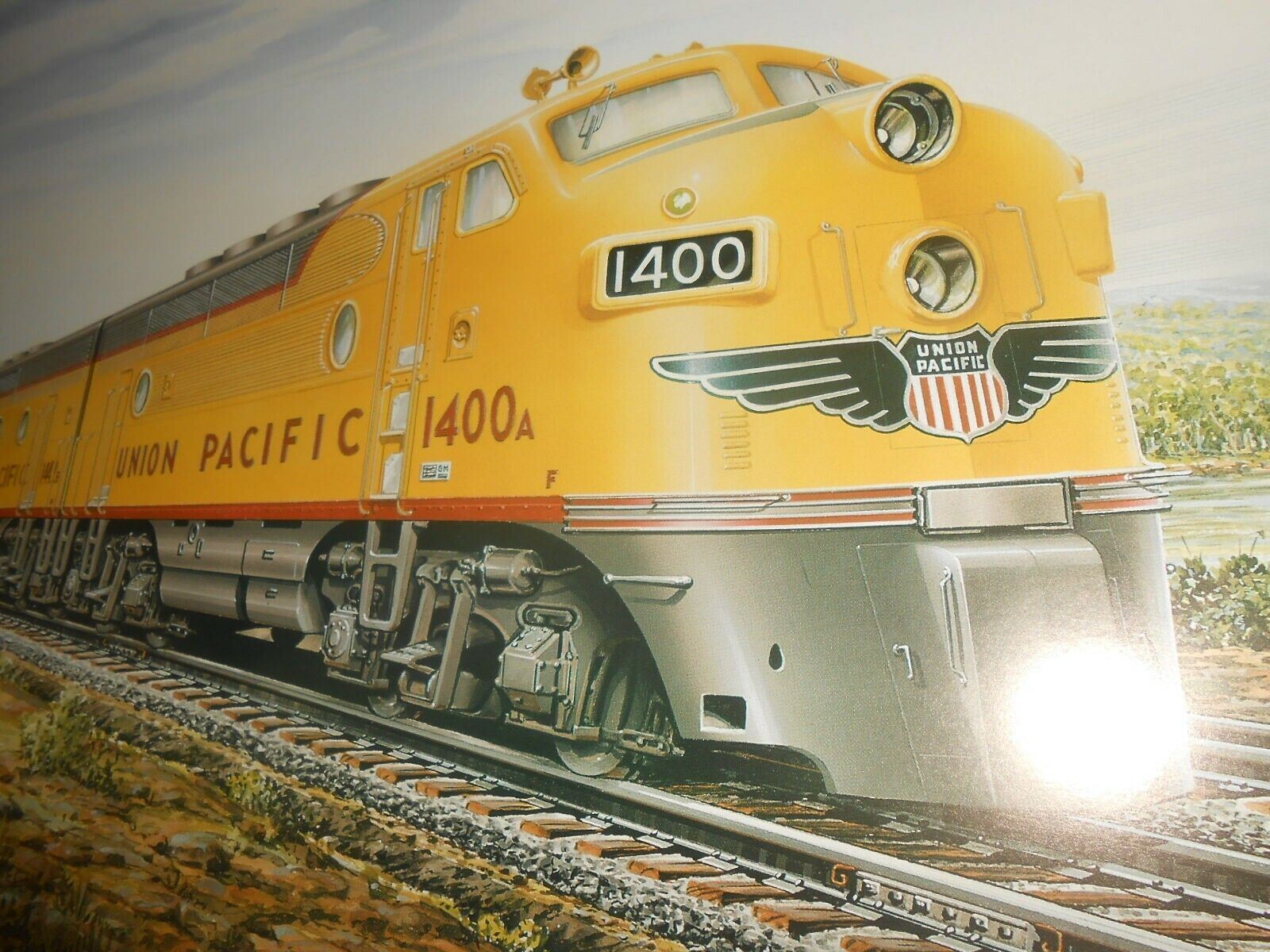 Emd Electro Motive Union Pacific F3 ABBA Freight Train Poster 24 X 17