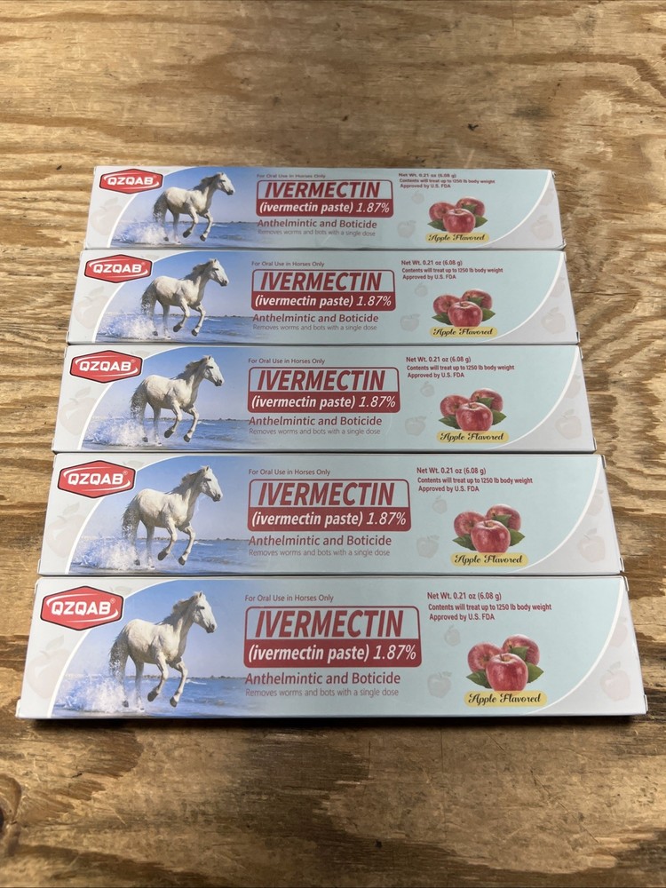 5 Pack Paste Horse Dewormer Apple Flavor Safe Effective Wormer11/2028