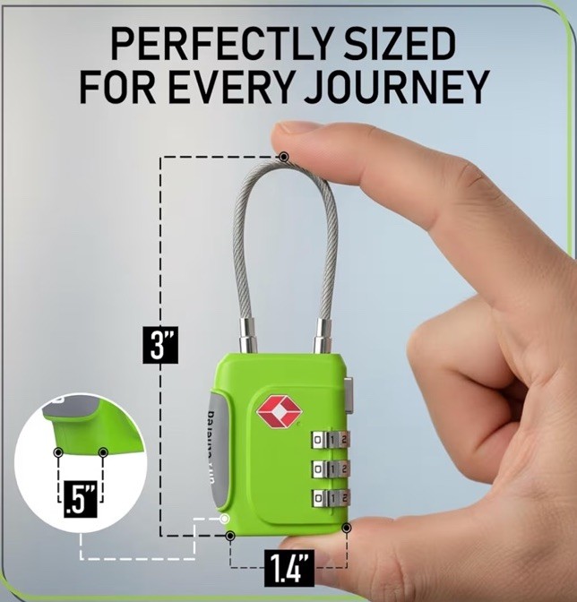 Resettable 3-Digit Combination TSA Approved Travel Padlocks