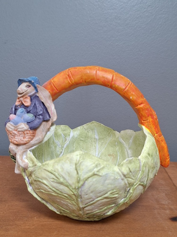 Dept. 56 Cabbage Bunny Candy Dish 6" x 4.5"
